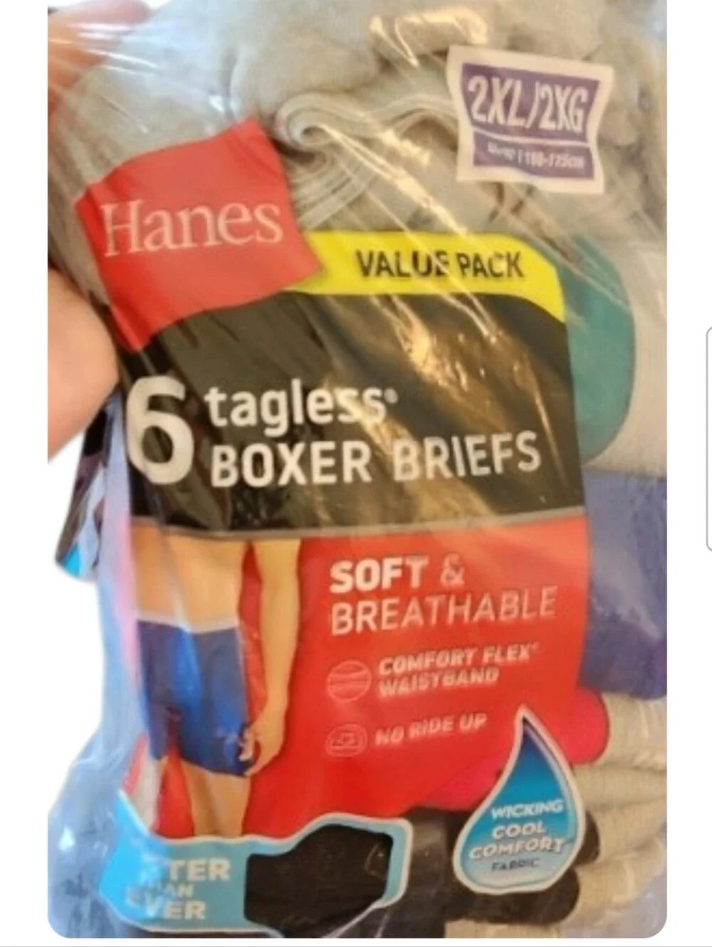 Hanes Tagless Boxer Briefs - Gray, Blue, Teal (6-Pack)》 Read Below 《FIRM《